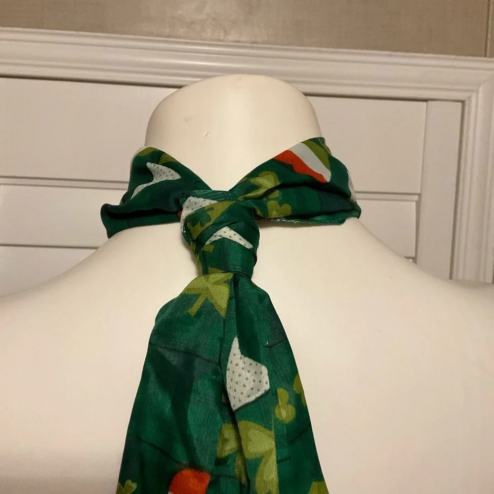 Green Patterned Scarf